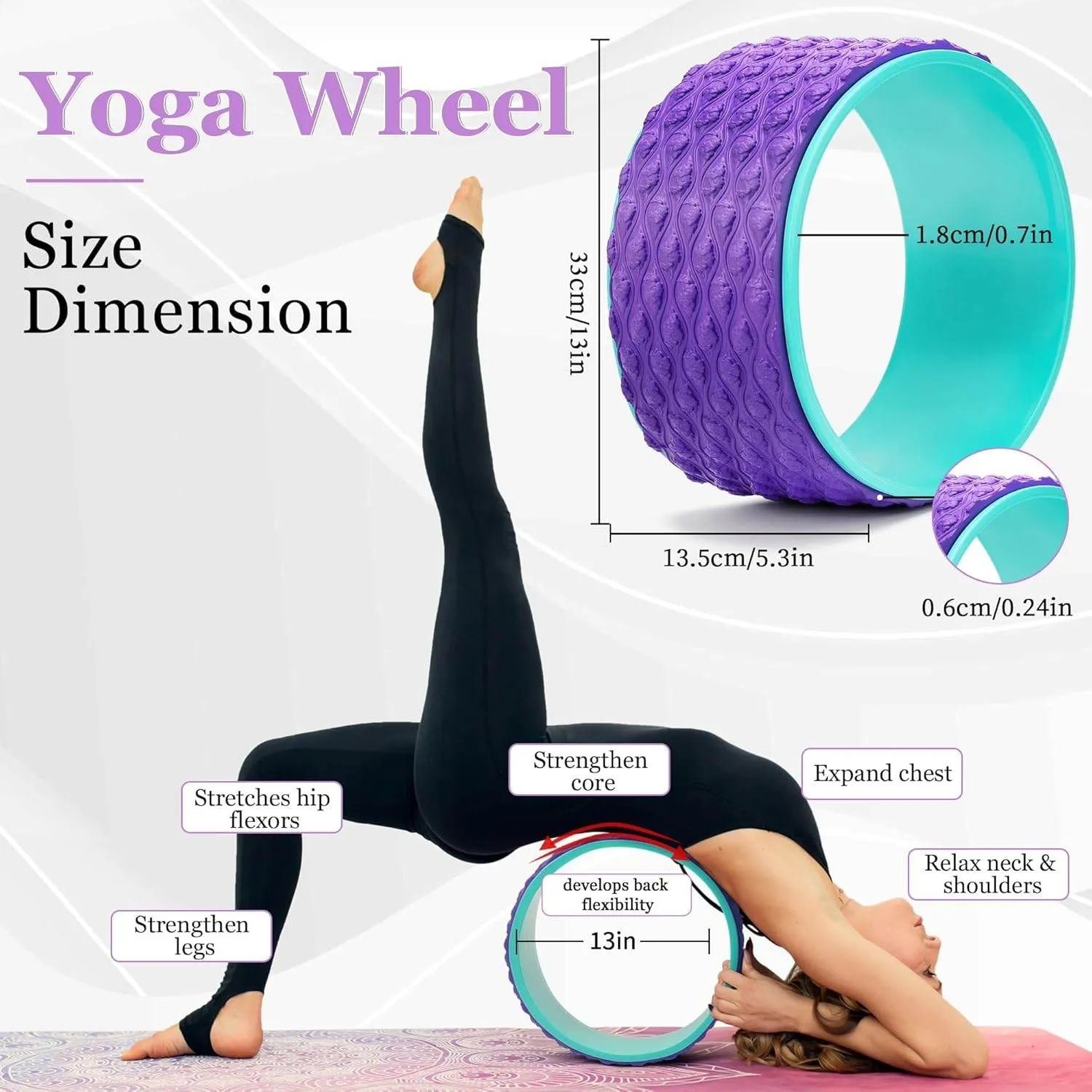 12 in 1 Yoga Set with Back Cracker Roller & Deep Tissue Massage Yoga Blocks, Ring & Accessories for Stretching & Relief
