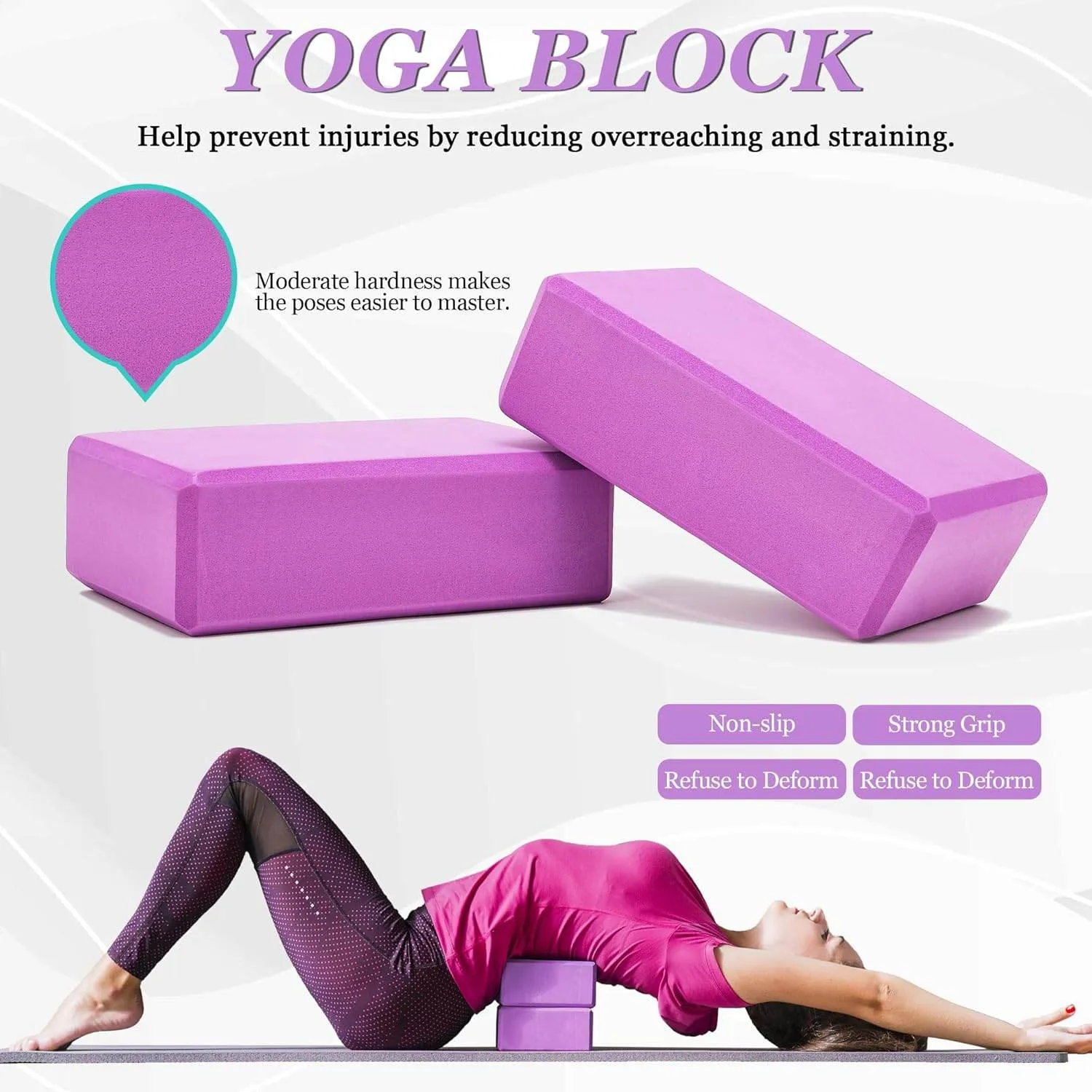 12 in 1 Yoga Set with Back Cracker Roller & Deep Tissue Massage Yoga Blocks, Ring & Accessories for Stretching & Relief