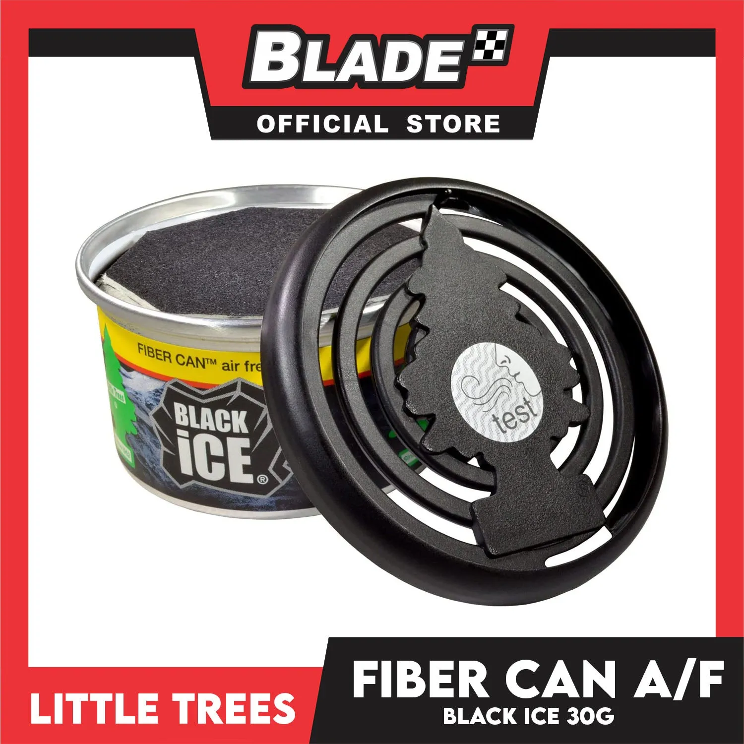 2pcs Little Trees Fiber Can Air Freshener 30g (Black Ice) Fiber Can Provides a Long-Lasting Scent for Auto or Home