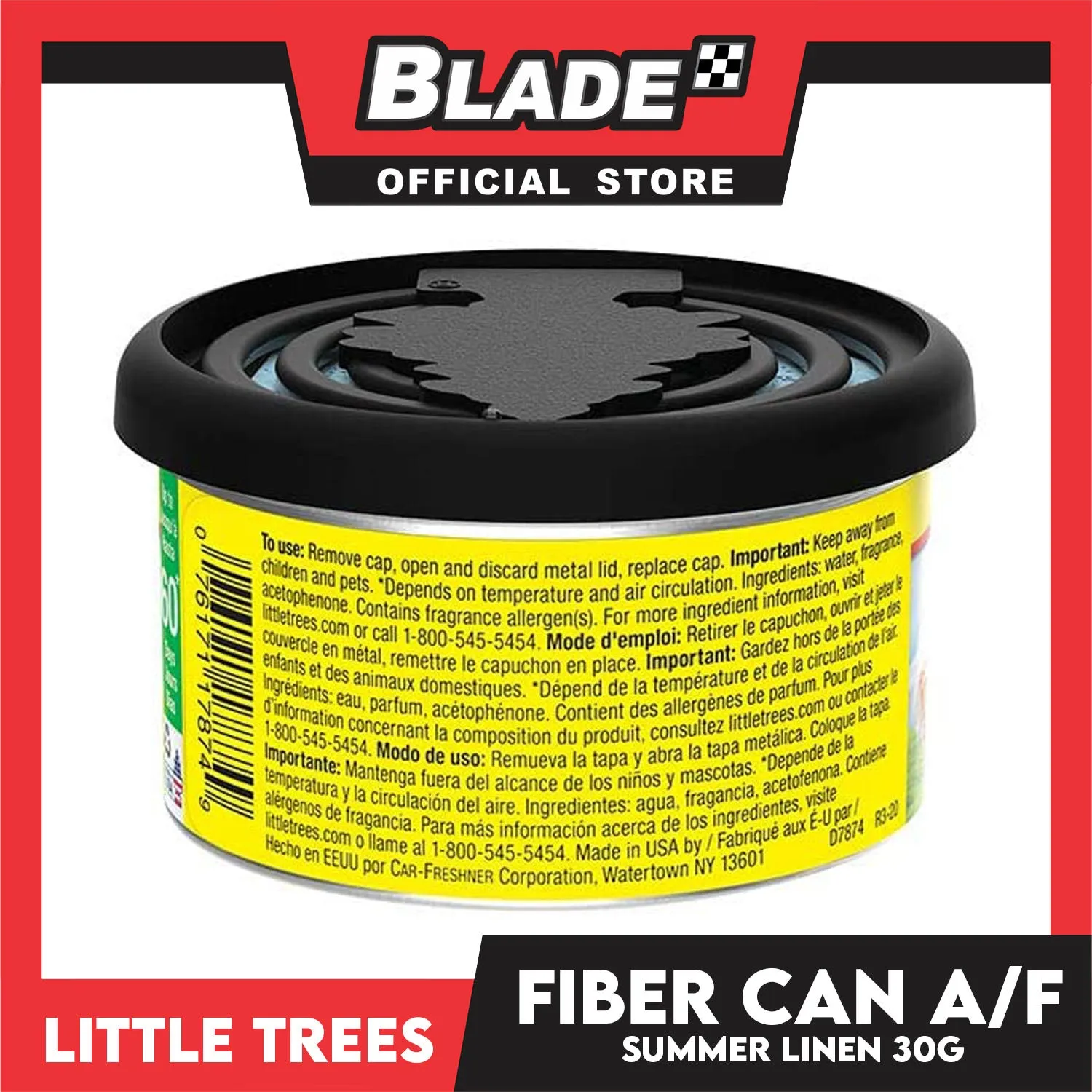 2pcs Little Trees Fiber Can Air Freshener 30g (Summer Linen) A Long-Lasting Scent for your Car and Home