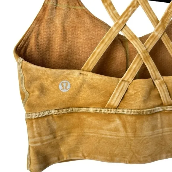 4. Lululemon Energy Bra Long Line *Med. Support- Ice Wash Spiced Bronze/ Size 4