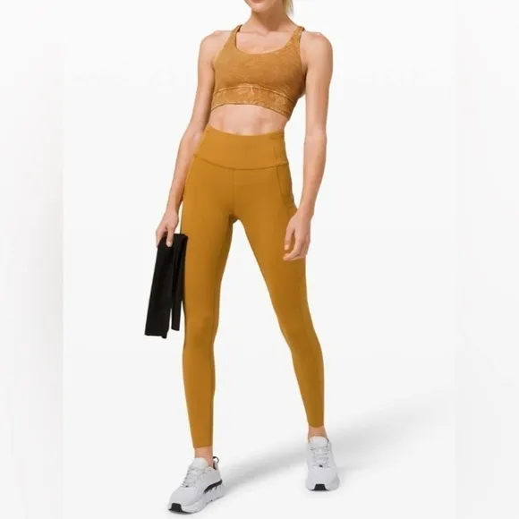 4. Lululemon Energy Bra Long Line *Med. Support- Ice Wash Spiced Bronze/ Size 4