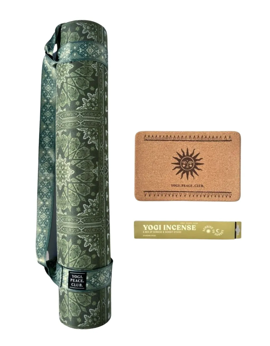 4 mm Yoga Pack - Harmony Yoga Mat   Block   Strap   Incense