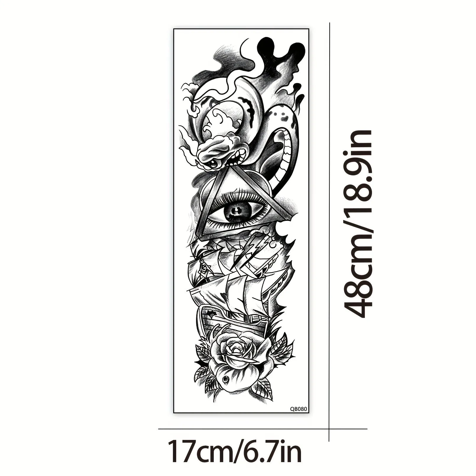 4 Sheets Full Arm Temporary Tattoo - Long Lasting Waterproof Realistic Body Art Temporary Tattoos