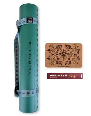 5mm Yoga Pack - Lotus Forrest Deluxe Yoga Mat   Block   Strap   Incense
