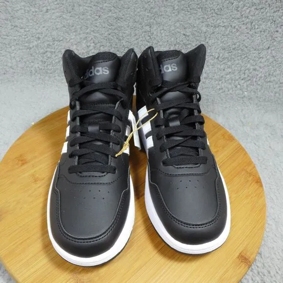 Adidas Hoops Mid 3.0 K Black and White Sneakers Kids Size 5Y GW0402 Shoes
