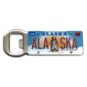 Alaska License Plate Magnetic Bottle Opener