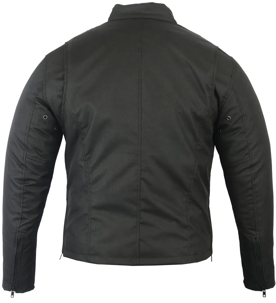 All-Season Men's Textile Cruiser Jacket with Removable Hood