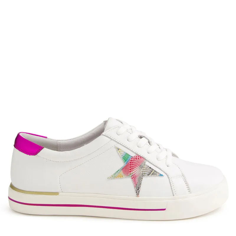 ALYSIA W - WHITE-MULTI DOT MULTI LEATHER