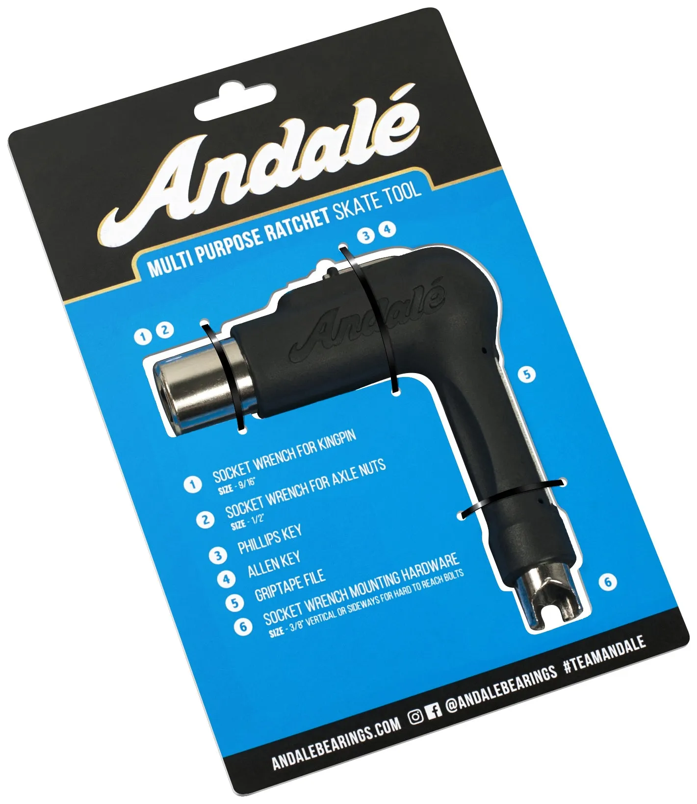 Andale Ratchet Black Skate Tool