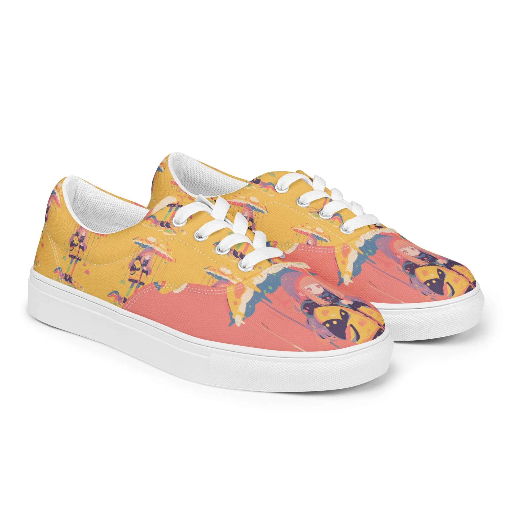 Anime Rain Girl Women’s lace-up canvas shoes