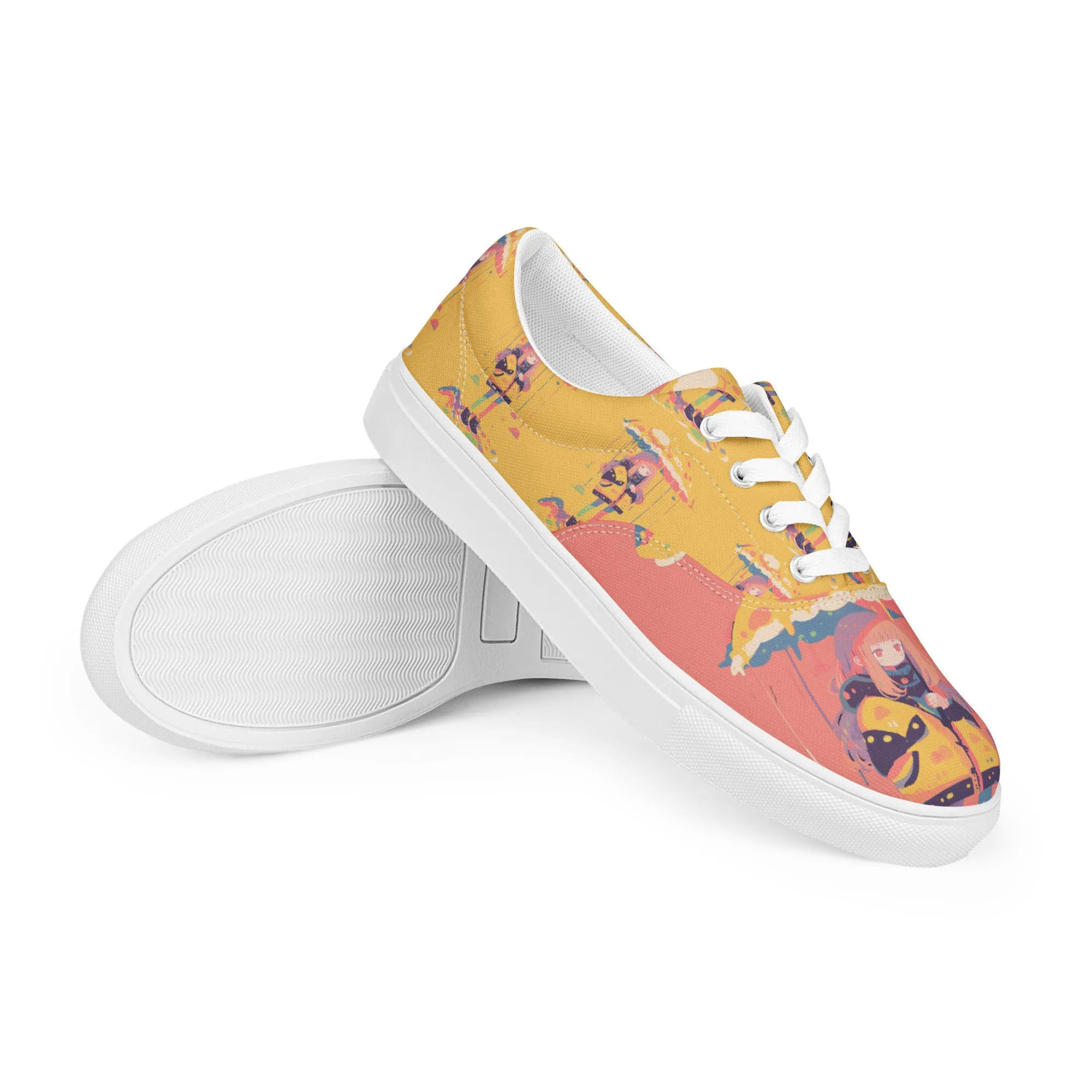 Anime Rain Girl Women’s lace-up canvas shoes