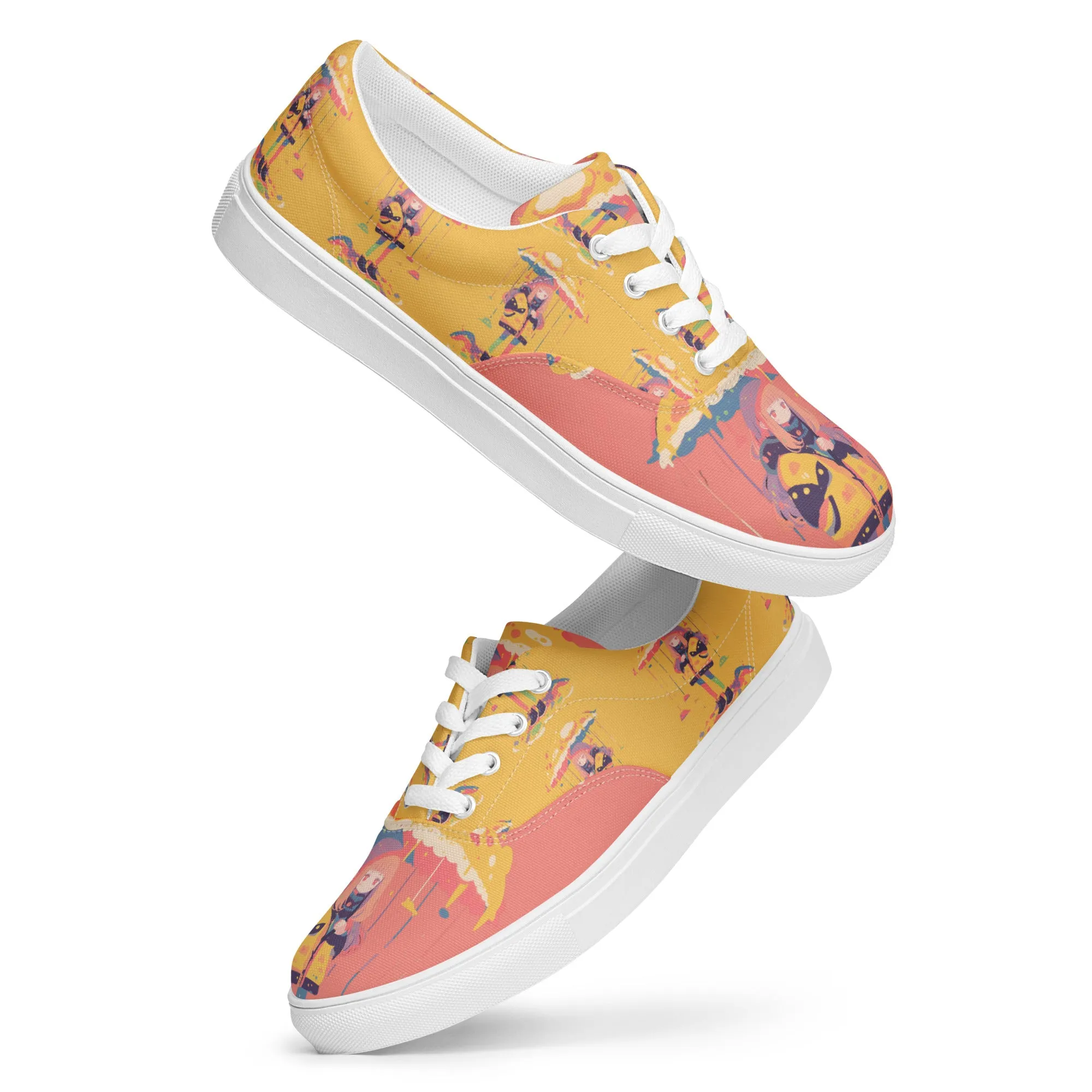 Anime Rain Girl Women’s lace-up canvas shoes