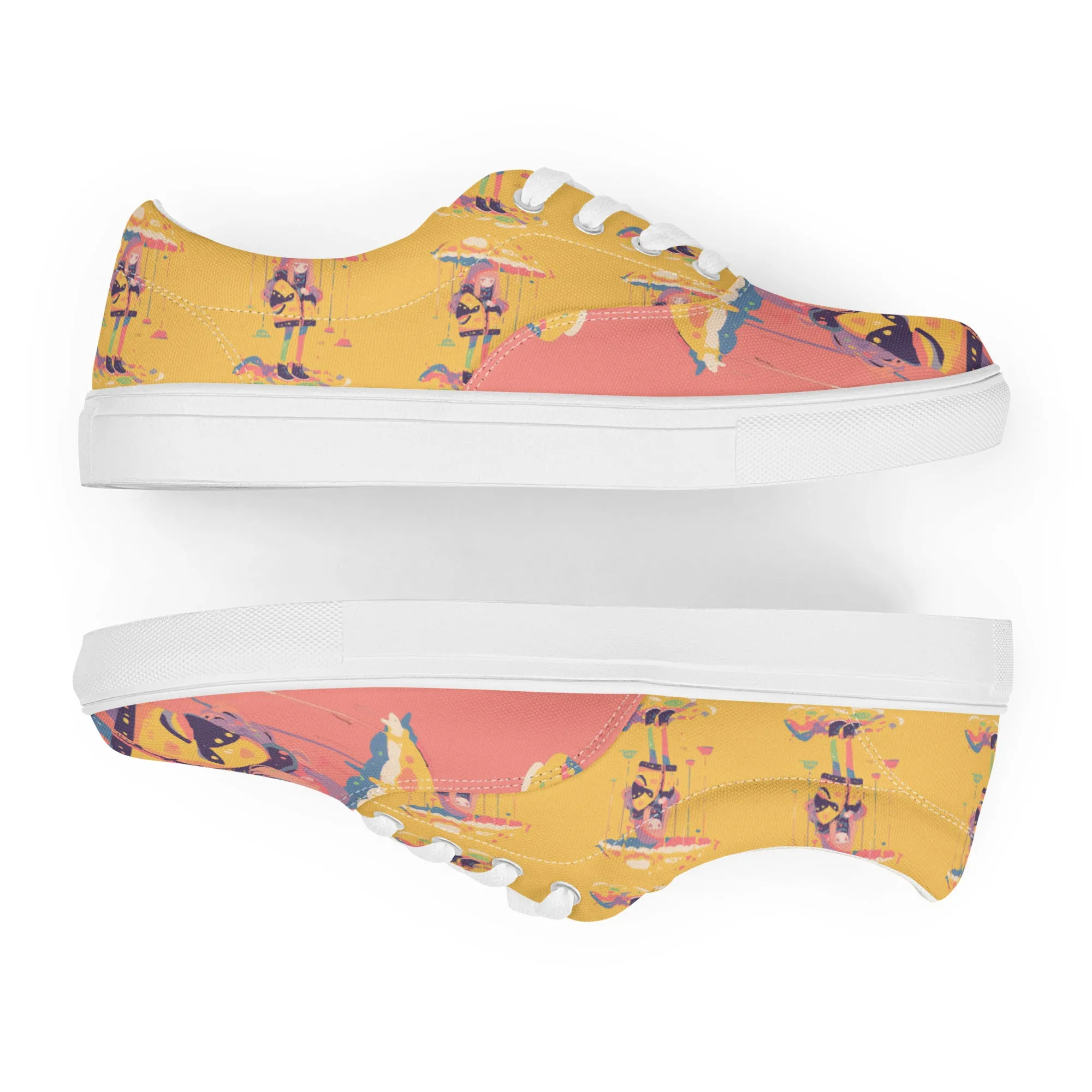 Anime Rain Girl Women’s lace-up canvas shoes