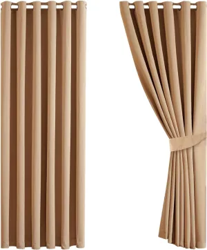 Aspire Homeware Blackout Curtains, Ring Top, Beige, Pair, condition new, open, scruffy packaging