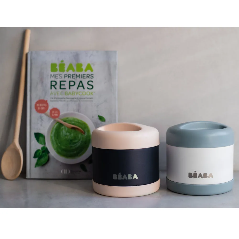 Beaba Stainless Steel Isothermal Portion 500ml - Baltic Blue / White