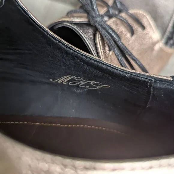 Bespoke Rose gold silver &amp; black suede animal print oxford dress shoes mens 11.5