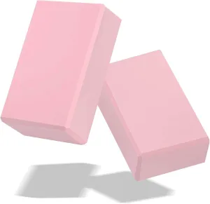 Biguphate Yoga Blocks 2 Pack, EVA Foam Yoga Block Supportive Latex-Free, Non-Slip Exercise Blocks, Yoga Accessories for Pilates, Meditation, Balance, Stretching and Deep Poses