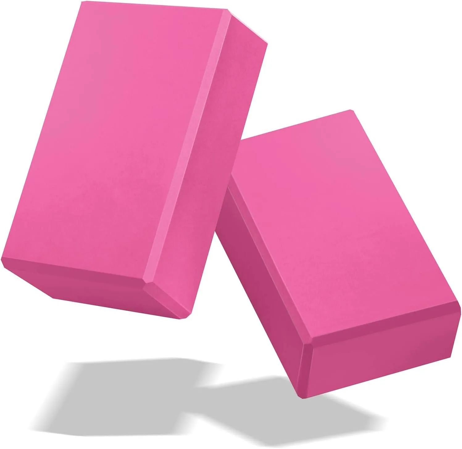 Biguphate Yoga Blocks 2 Pack, EVA Foam Yoga Block Supportive Latex-Free, Non-Slip Exercise Blocks, Yoga Accessories for Pilates, Meditation, Balance, Stretching and Deep Poses