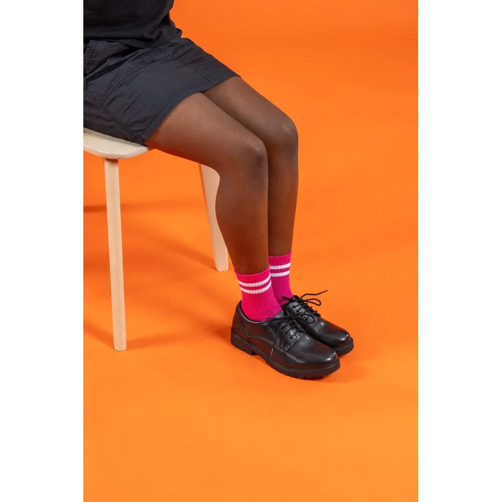 Black Jayne Lace Up Senior School Shoes