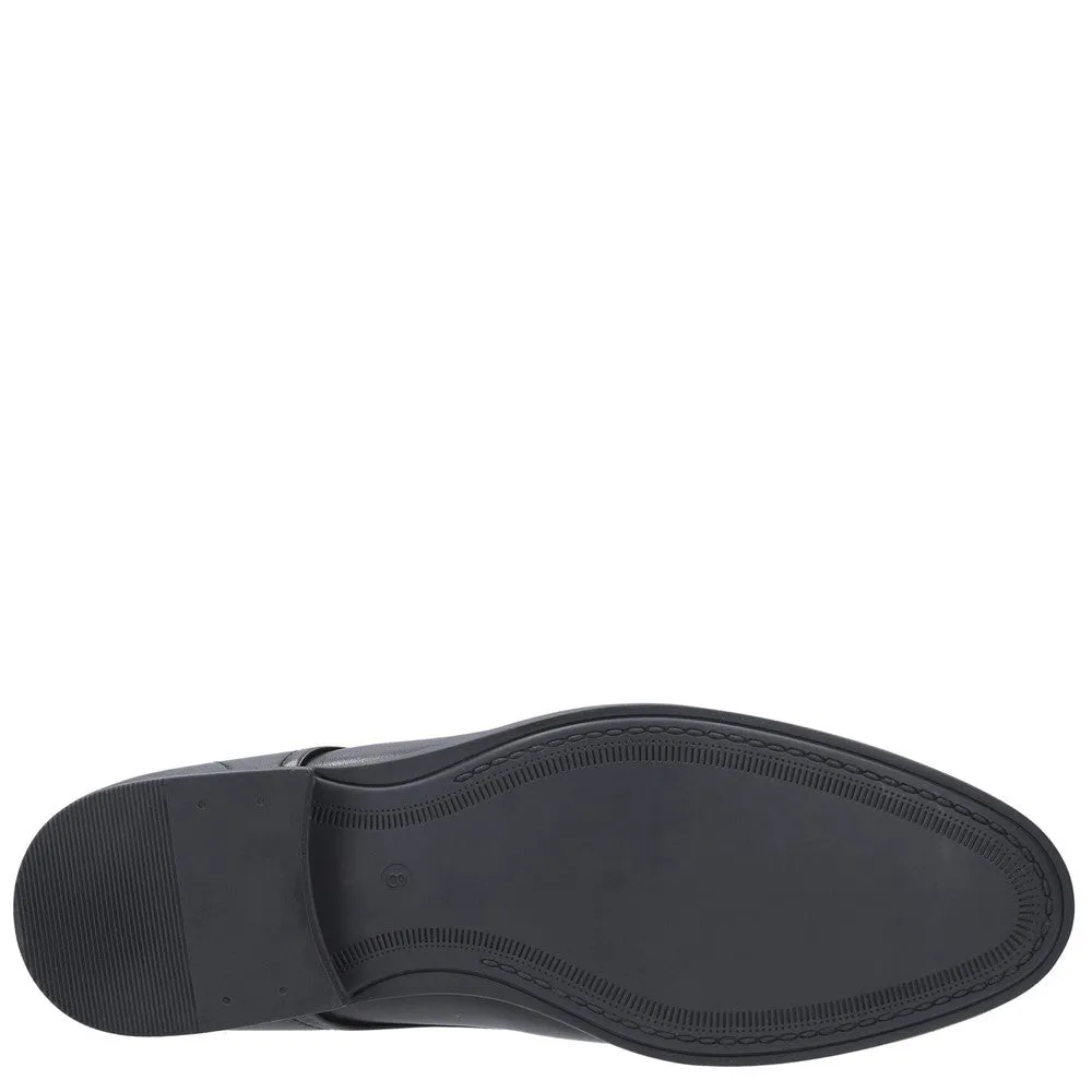 Black Oscar Clean Toe Lace-Up Shoes