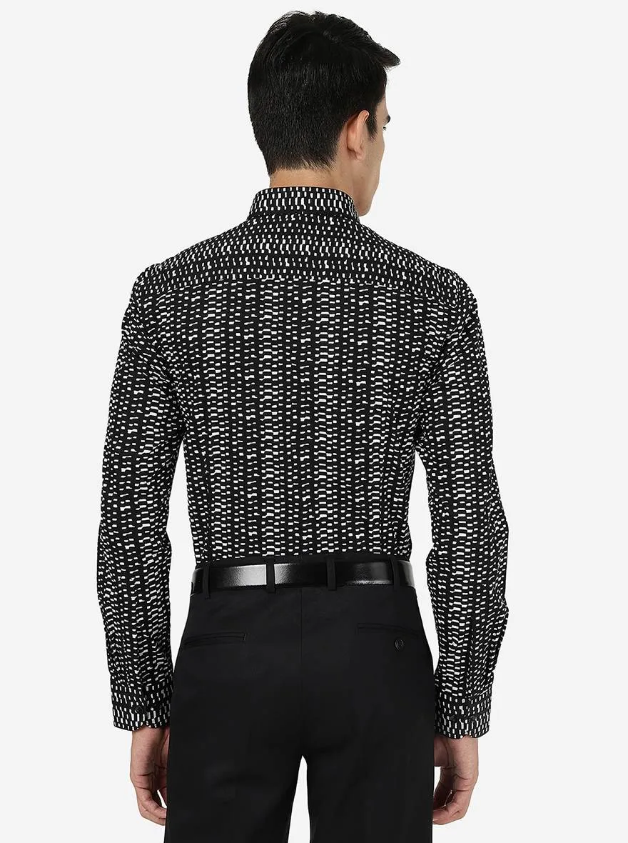Black Printed Slim fit Party Wear Shirt | JB Studio