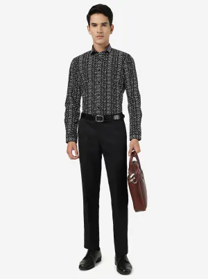 Black Printed Slim fit Party Wear Shirt | JB Studio
