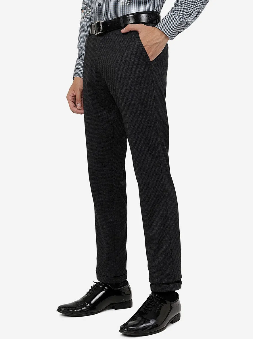 Black Solid Slim Fit Club Wear Trouser | JB Studio