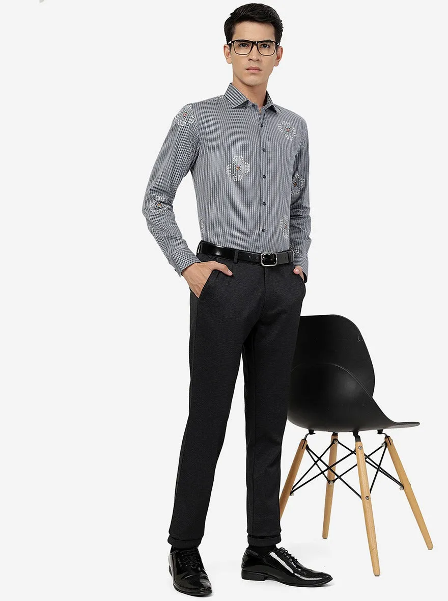Black Solid Slim Fit Club Wear Trouser | JB Studio