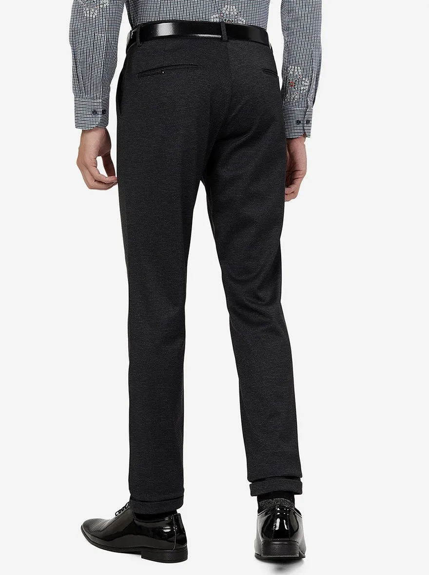 Black Solid Slim Fit Club Wear Trouser | JB Studio