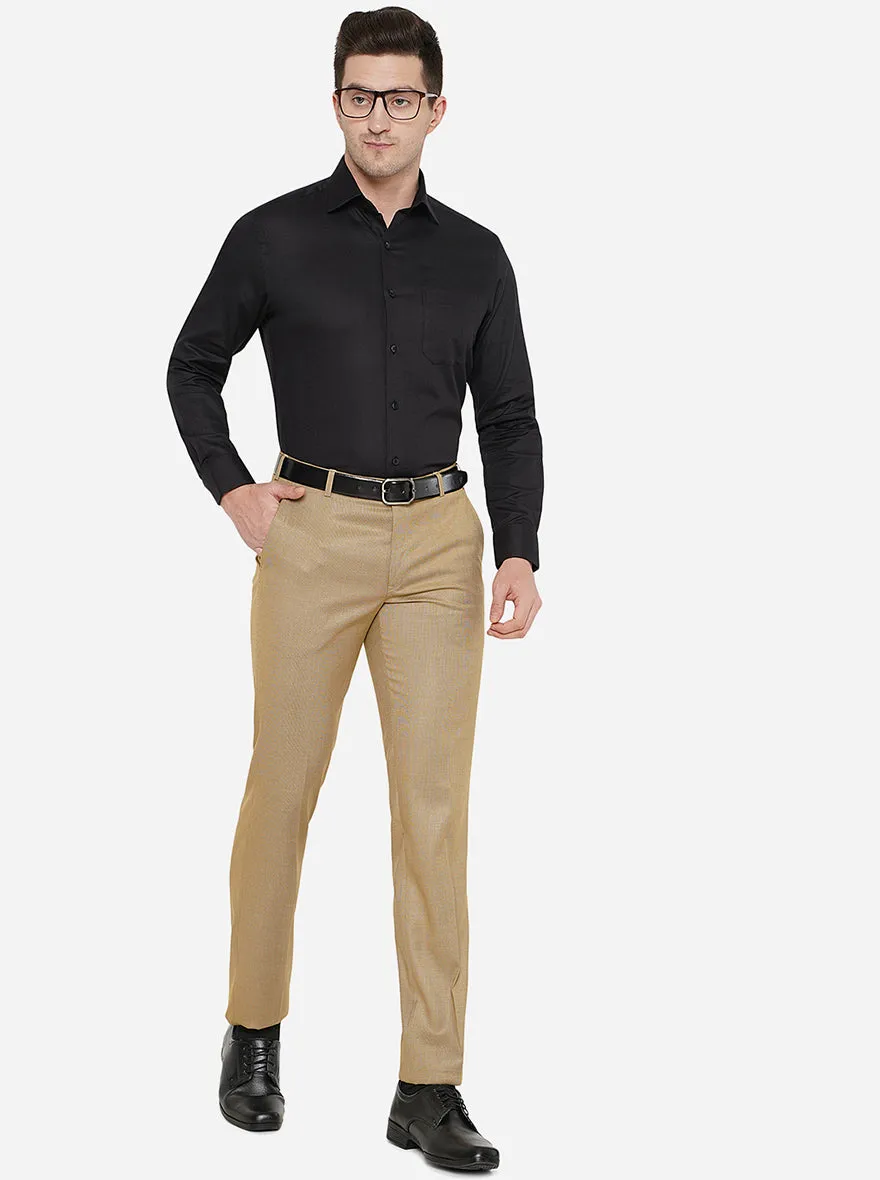 Black Solid Slim Fit Formal Shirt | Metal