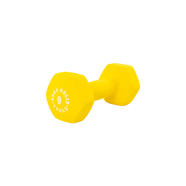 Bodysolid Yellow 9lb Neoprene Dumbbell