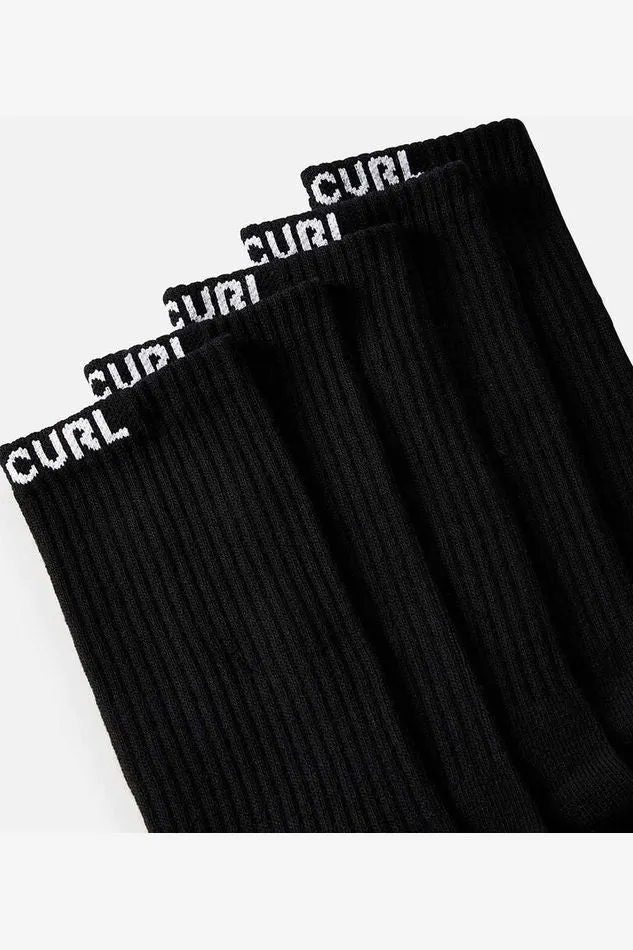 BRAND CREW SOCK 5-PK - BLACK