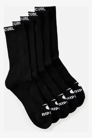 BRAND CREW SOCK 5-PK - BLACK