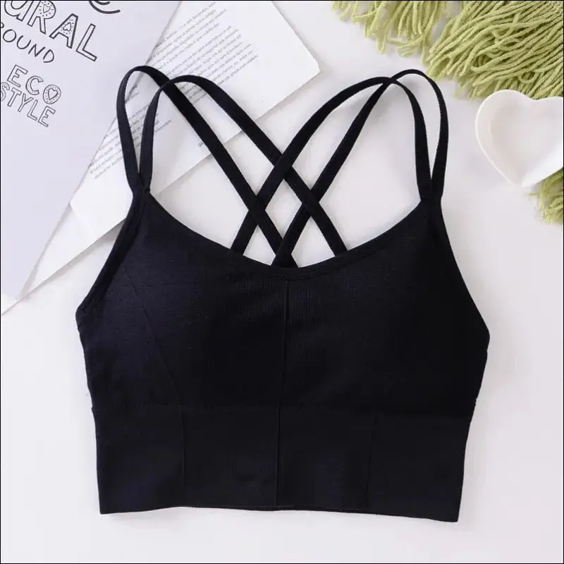 Breathable sports bra anti-sweat fitness top seamless yoga bra shockproof crop top women push up