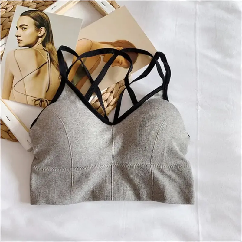 Breathable sports bra anti-sweat fitness top seamless yoga bra shockproof crop top women push up