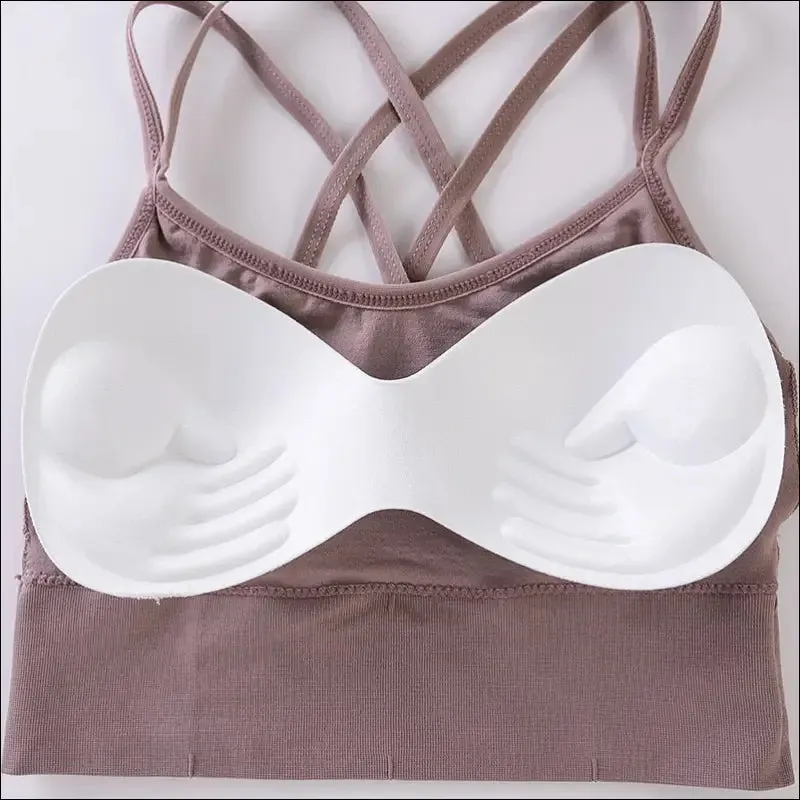 Breathable sports bra anti-sweat fitness top seamless yoga bra shockproof crop top women push up