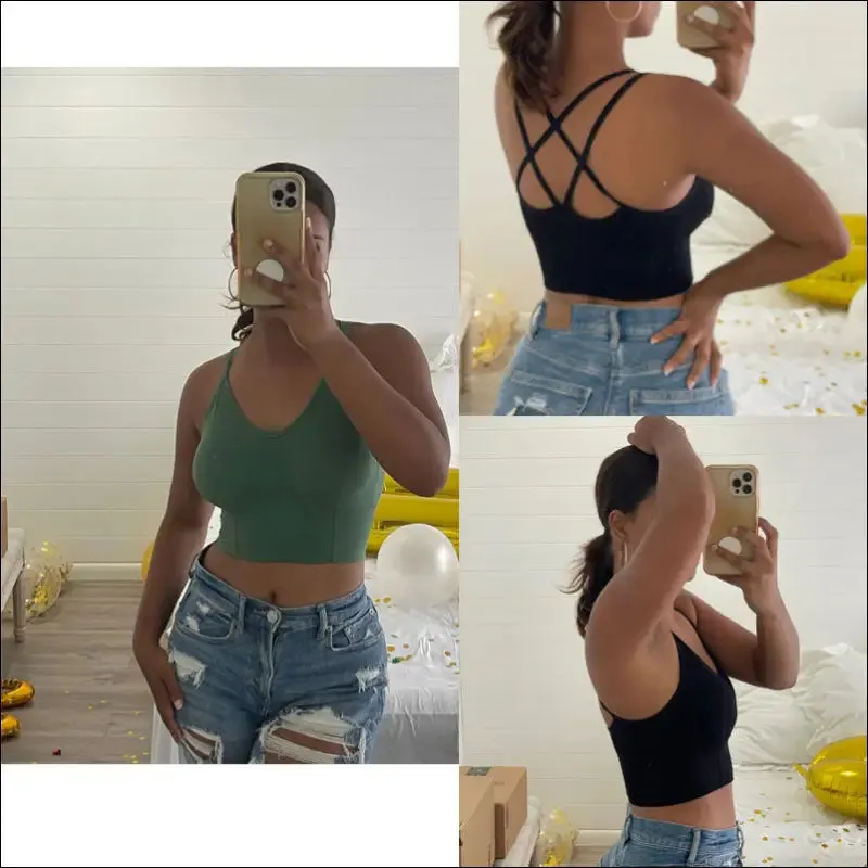 Breathable sports bra anti-sweat fitness top seamless yoga bra shockproof crop top women push up