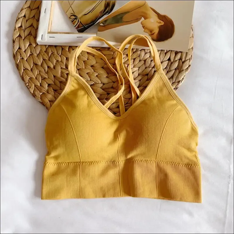 Breathable sports bra anti-sweat fitness top seamless yoga bra shockproof crop top women push up
