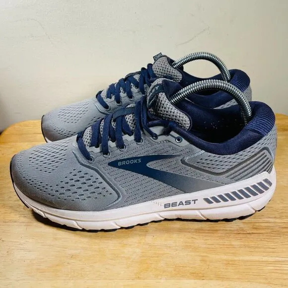 Brooks Beast 20 Mens Size‎ 8.5 W 10 Shoes Gray Blue Athletic Running Sneakers