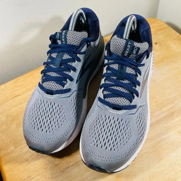 Brooks Beast 20 Mens Size‎ 8.5 W 10 Shoes Gray Blue Athletic Running Sneakers