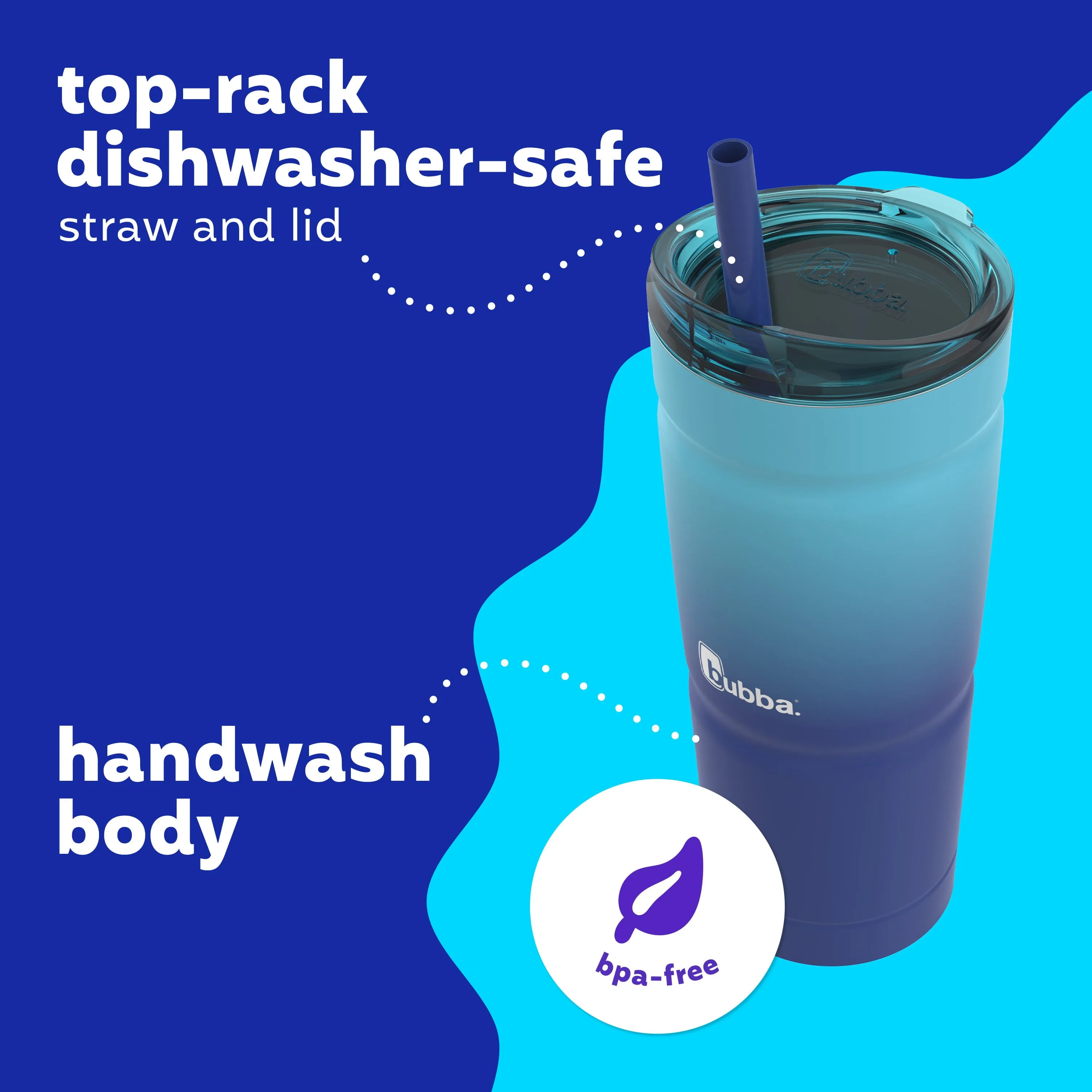 bubba Envy S Insulated Stainless Steel Tumbler with Straw, 24 Oz., Ombre
