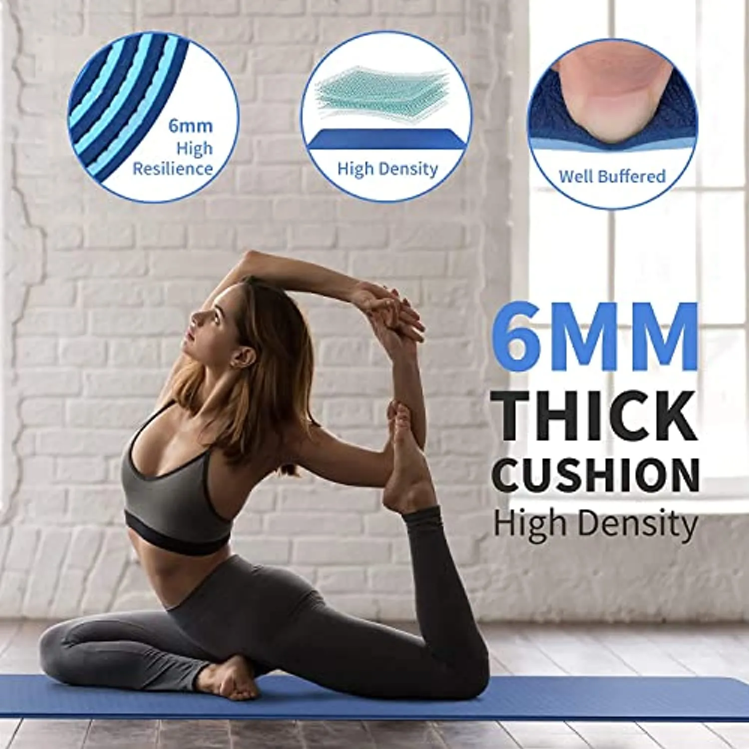 CAMBIVO Yoga Mat for Men and Women, Extra Long and Wide (84'' x 32'' x 1/4 inch) TPE Workout Mat, Large Exercise Fitness Mat for Yoga, Pilates, Workout, Non Slip