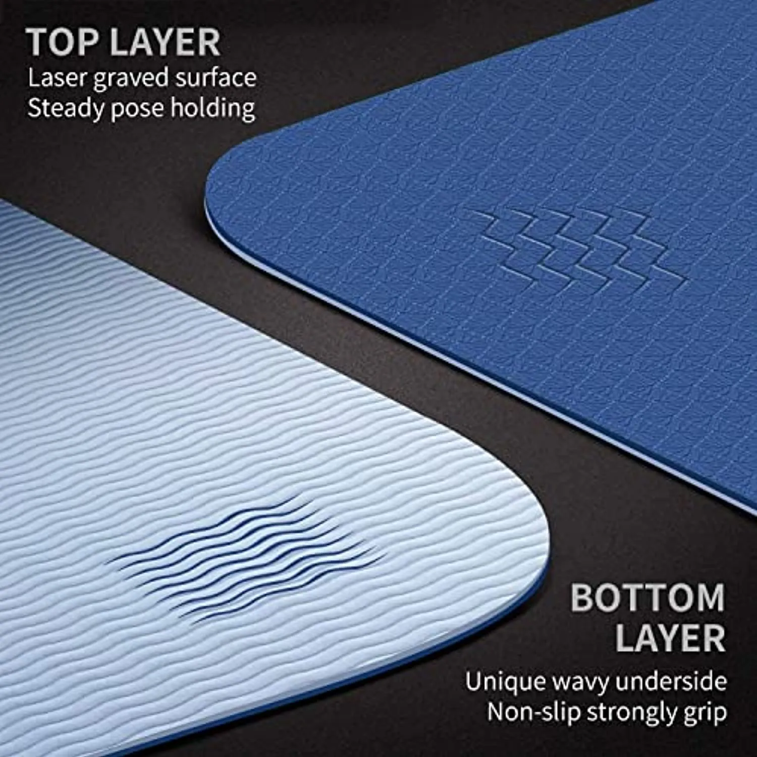 CAMBIVO Yoga Mat for Men and Women, Extra Long and Wide (84'' x 32'' x 1/4 inch) TPE Workout Mat, Large Exercise Fitness Mat for Yoga, Pilates, Workout, Non Slip