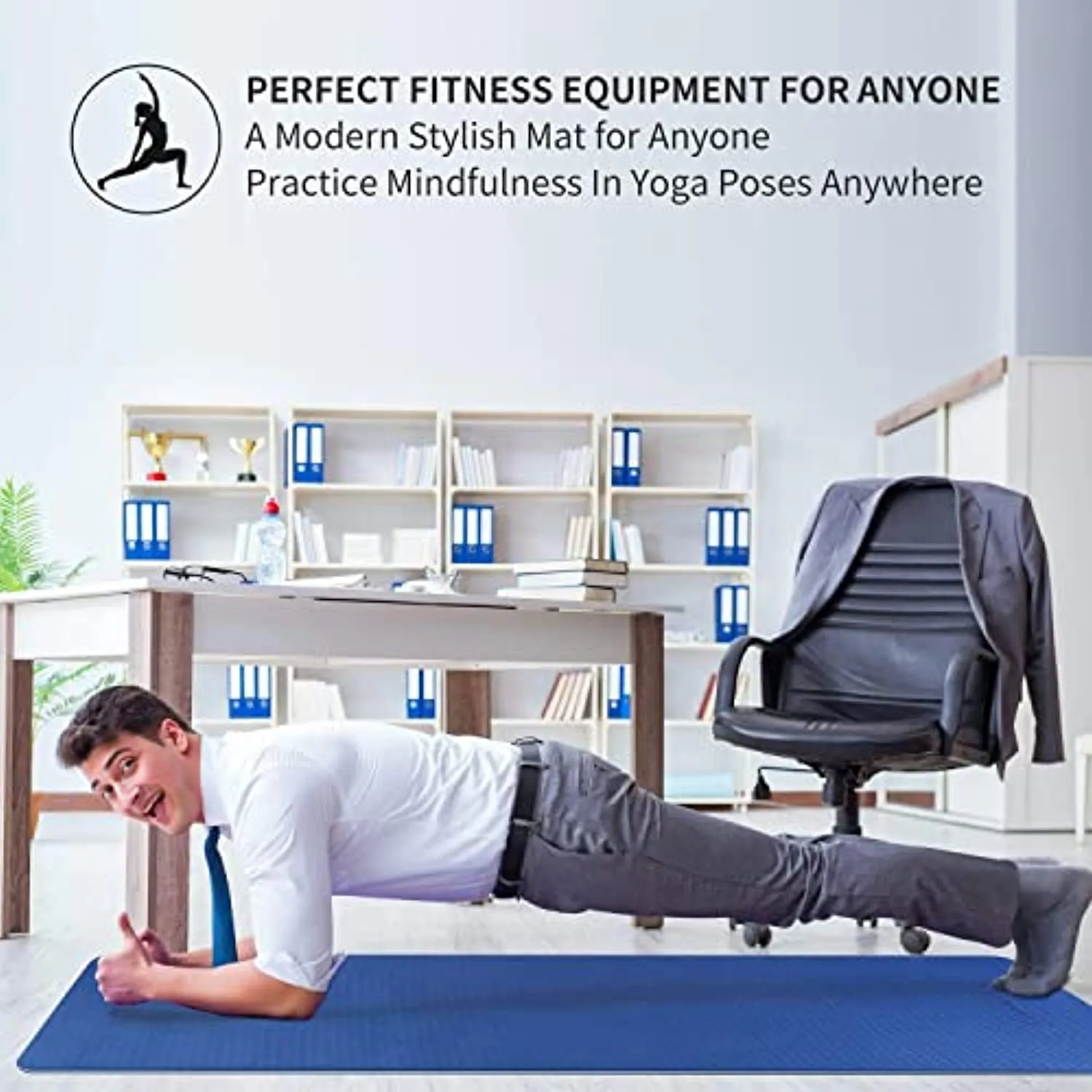 CAMBIVO Yoga Mat for Men and Women, Extra Long and Wide (84'' x 32'' x 1/4 inch) TPE Workout Mat, Large Exercise Fitness Mat for Yoga, Pilates, Workout, Non Slip