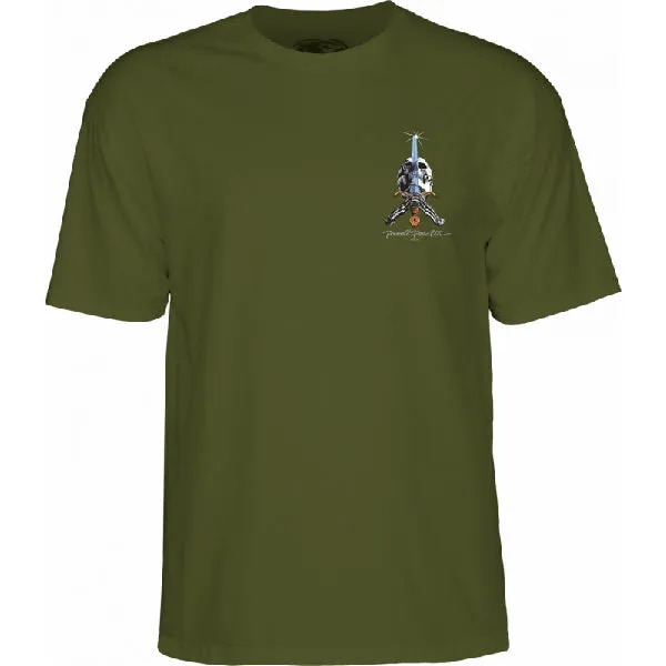 Camiseta Powell Skull and Sword Military Green