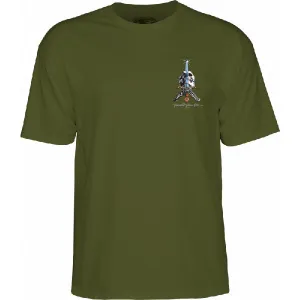 Camiseta Powell Skull and Sword Military Green
