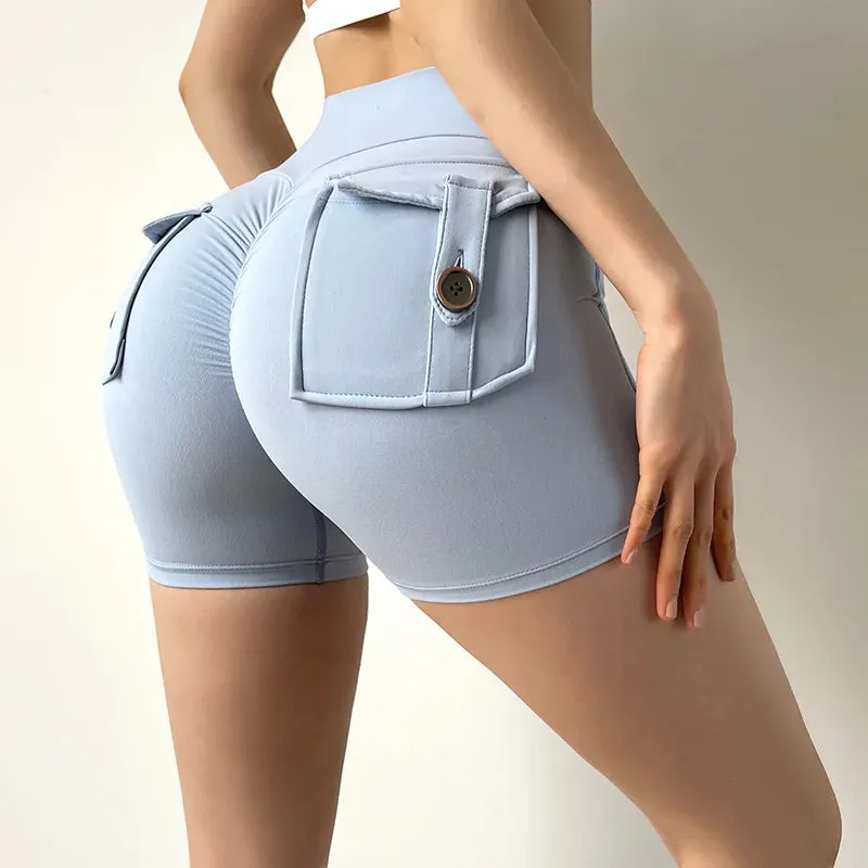 Cargo High-Waisted Shorts with Pockets