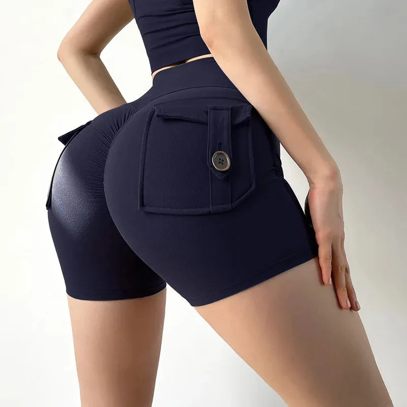 Cargo High-Waisted Shorts with Pockets