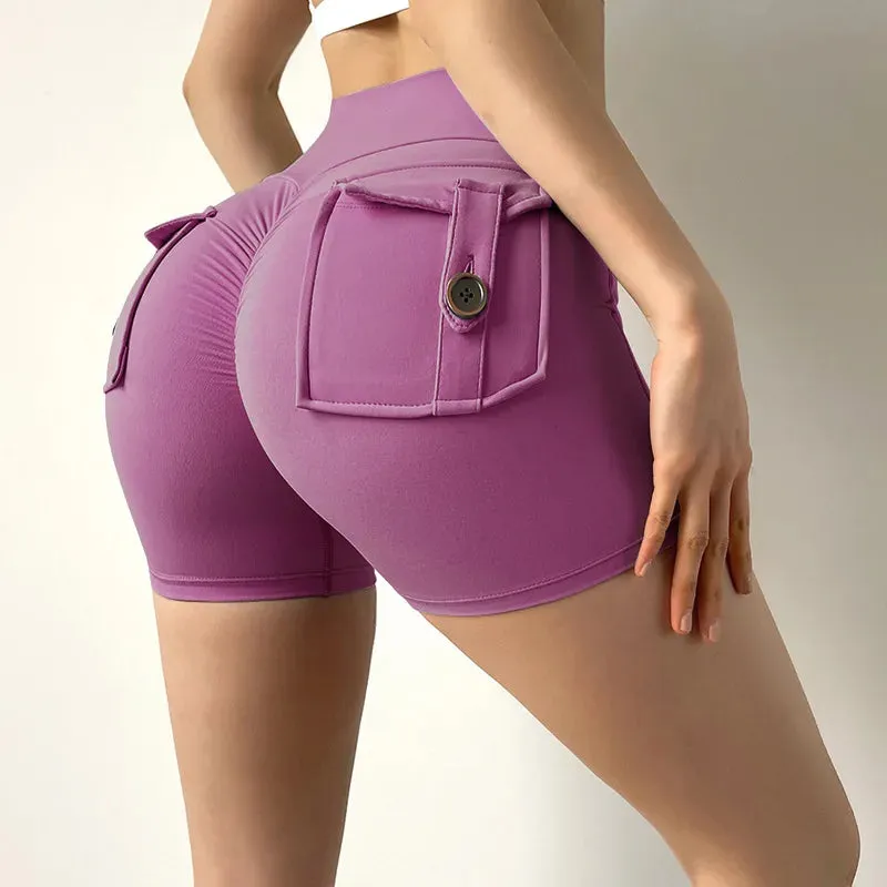 Cargo High-Waisted Shorts with Pockets